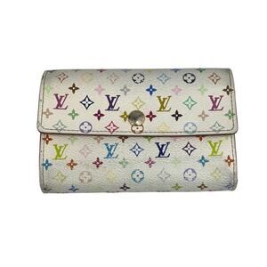 Vintage Louis Vuitton Leather Murakami Multicolor Monogram Bifold Wallet